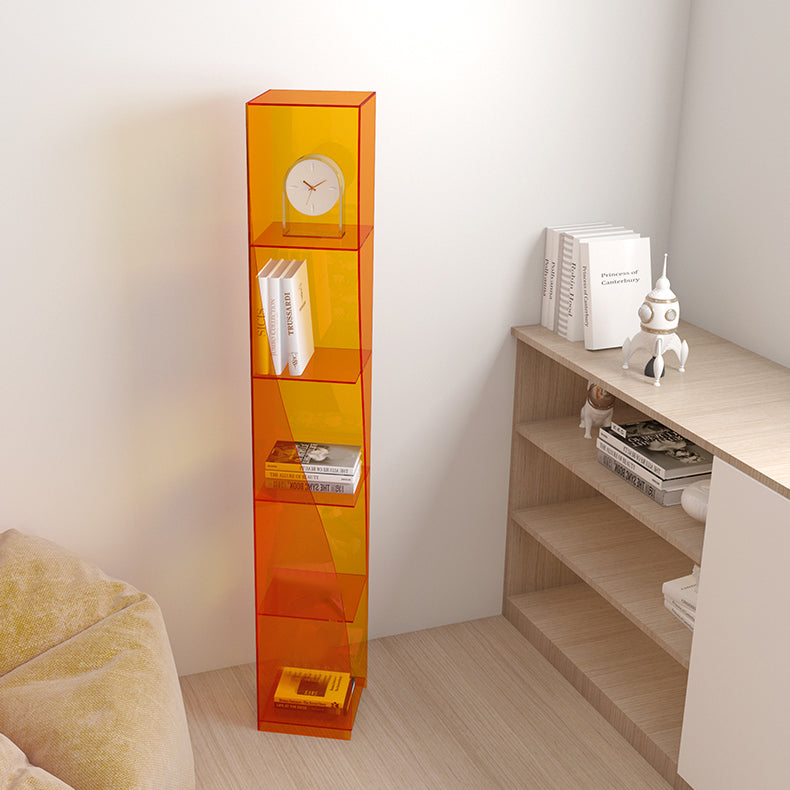 Modern Style Closed Back Bookshelf Vertical Acrylic Bookcase
