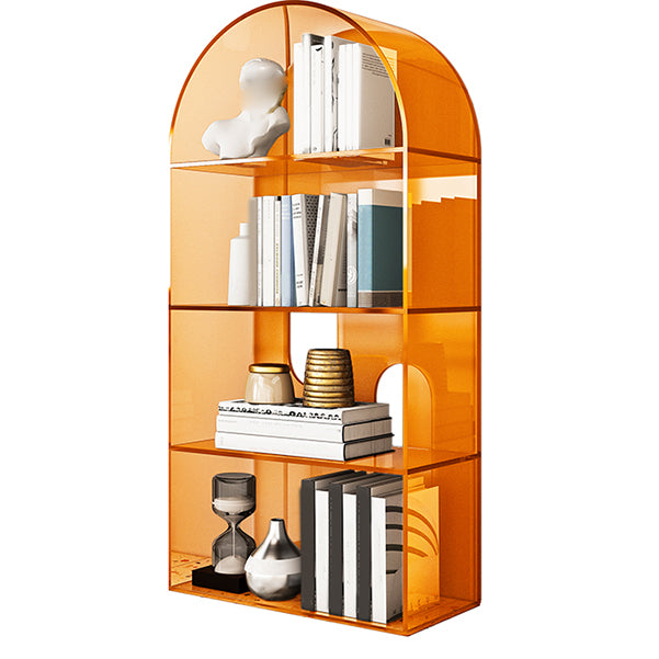 Glam Standard Acrylic Bookshelf Closed Back Bookcase with Shelves