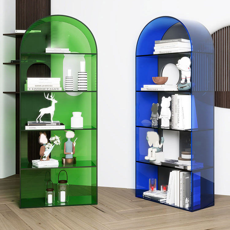 Glam Standard Acrylic Bookshelf Closed Back Bookcase with Shelves
