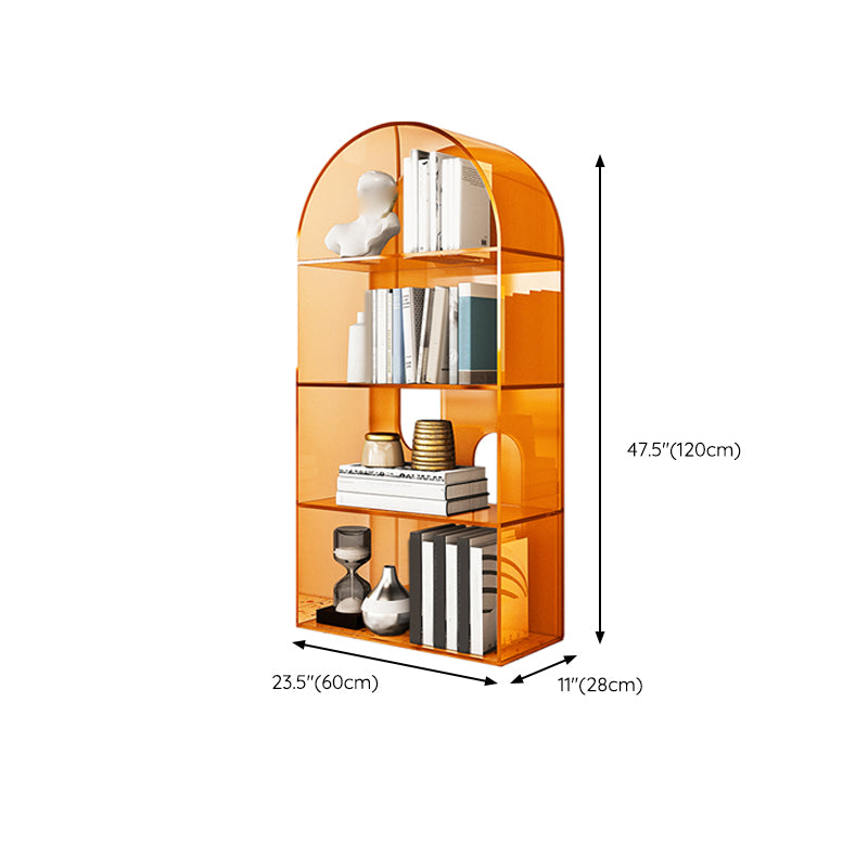 Glam Standard Acrylic Bookshelf Closed Back Bookcase with Shelves