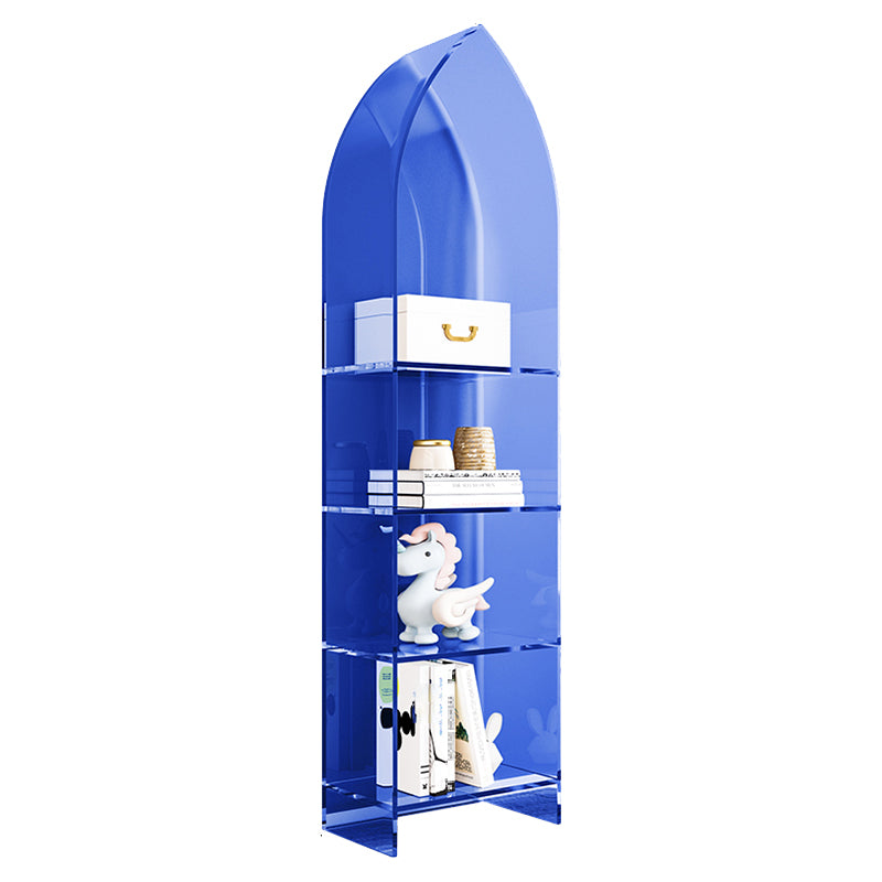 Glam Closed Back Bookshelf Standard Acrylic Bookcase with Shelves