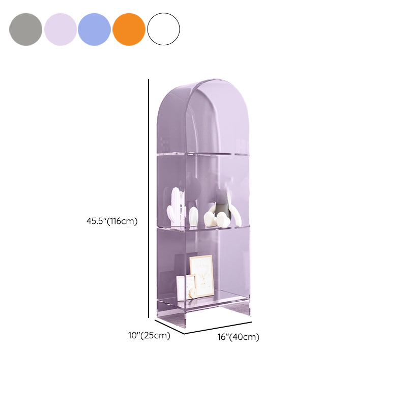 Glam Closed Back Bookshelf Standard Acrylic Bookcase with Shelves