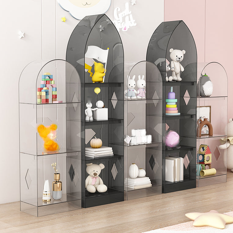 Acrylic Closed Back Bookcase Standard Glam Bookshelf with Shelves