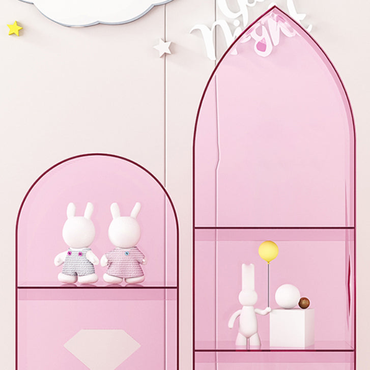 Acrylic Closed Back Bookcase Standard Glam Bookshelf with Shelves