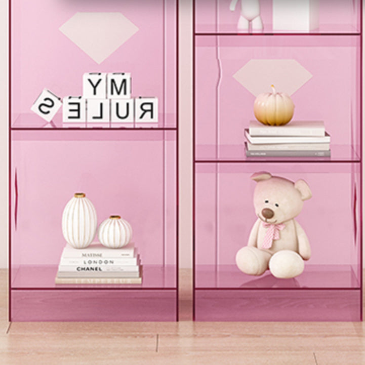 Acrylic Closed Back Bookcase Standard Glam Bookshelf with Shelves