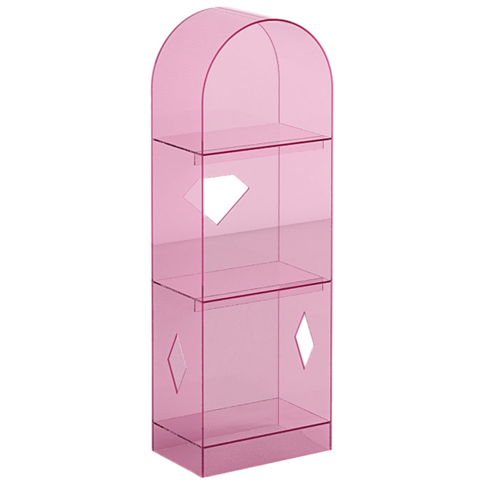 Acrylic Closed Back Bookcase Standard Glam Bookshelf with Shelves