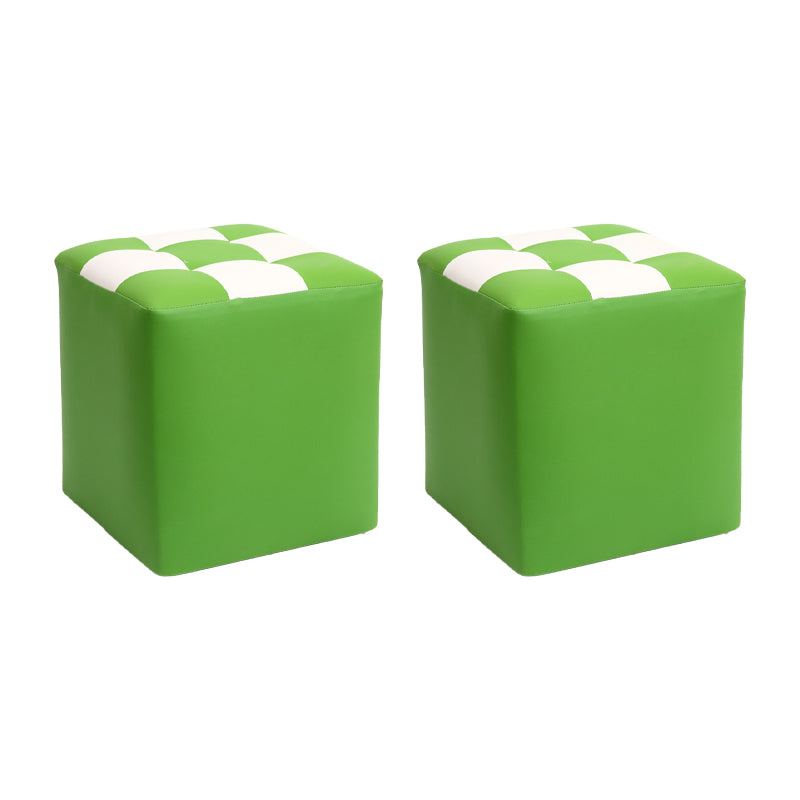 Purple Modern Pouf Leather Check Print Pouf for Drawing Room