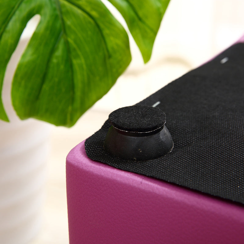 Purple Modern Pouf Leather Check Print Pouf for Drawing Room