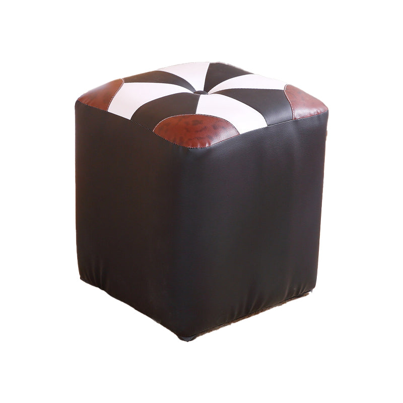 Purple Modern Pouf Leather Check Print Pouf for Drawing Room