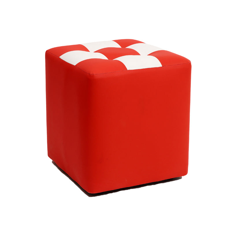 Purple Modern Pouf Leather Check Print Pouf for Drawing Room