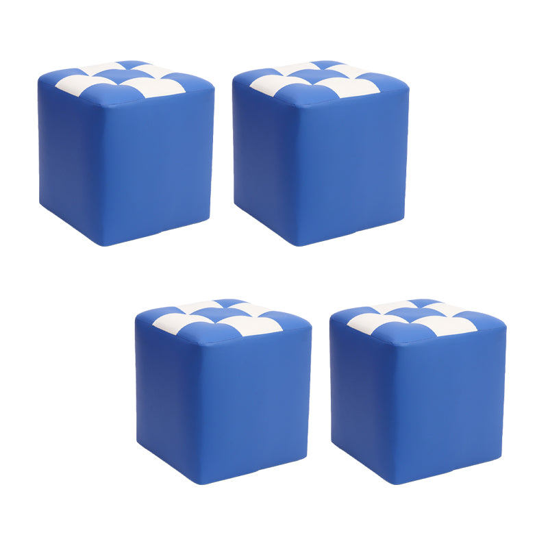 Purple Modern Pouf Leather Check Print Pouf for Drawing Room