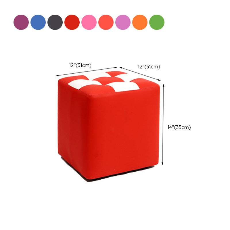 Purple Modern Pouf Leather Check Print Pouf for Drawing Room