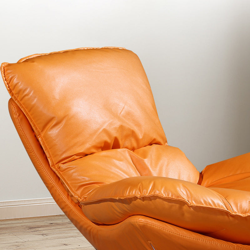 Contemporary Rocking Chair Faux Leather Water Resistant Plain Rocker Chair with Ottoman