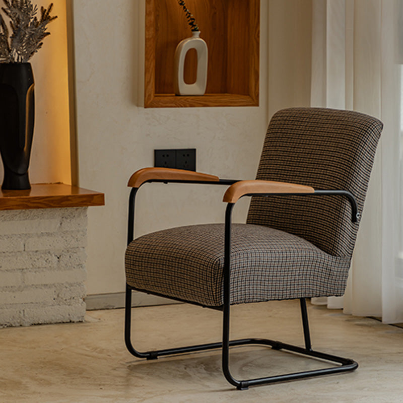Arms Included Chair with wooden handrail 32.67" Wide Armchair for Living Room