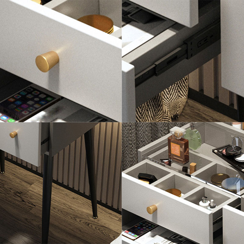 Contemporary Mirrored Glass Vanity Desk 3 Drawer Vanity Dressing Table