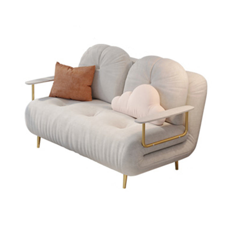 Tufted Glam Convertible Sofa Full/Queen-size Upholstered Loveseat with 2 Pillows