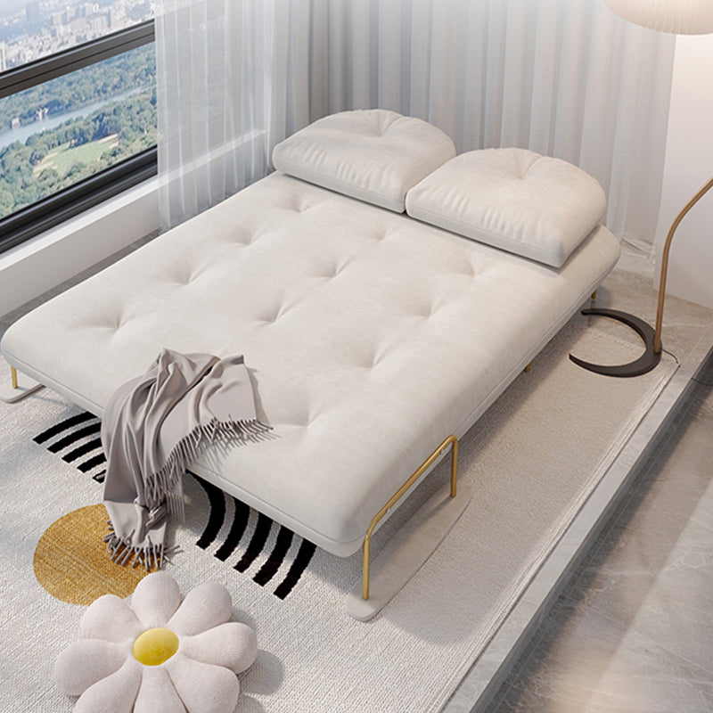 Tufted Glam Convertible Sofa Full/Queen-size Upholstered Loveseat with 2 Pillows