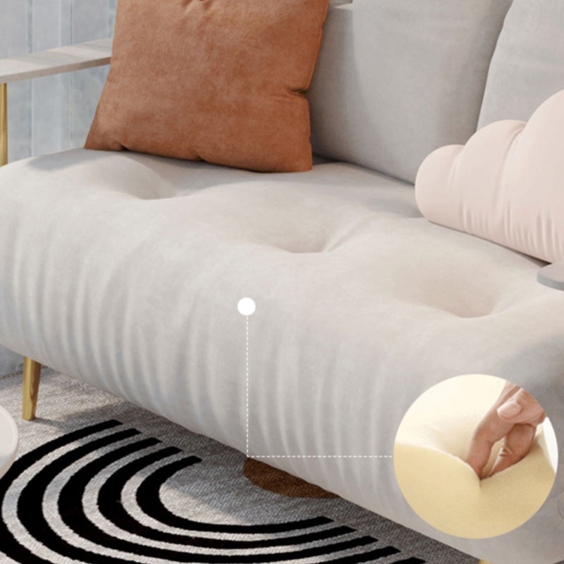 Tufted Glam Convertible Sofa Full/Queen-size Upholstered Loveseat with 2 Pillows