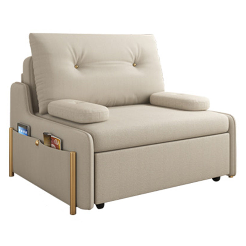 Modern Sofa Bed Twin-size Faux Leather Tufted Futon and Mattress with Storage