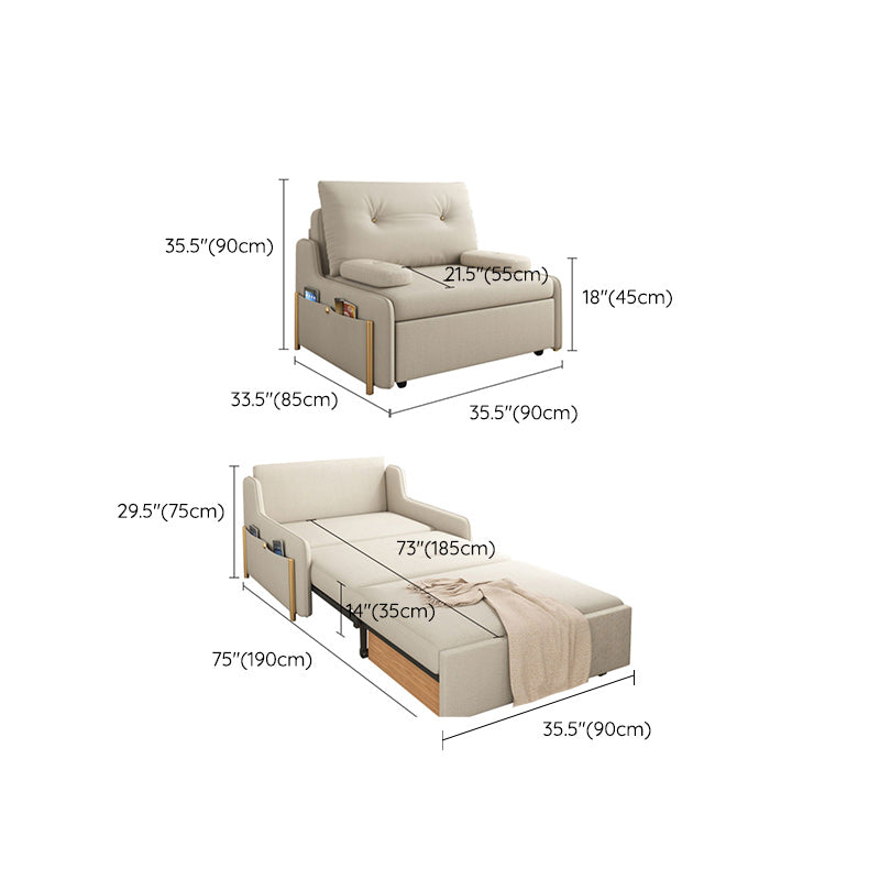 Modern Sofa Bed Twin-size Faux Leather Tufted Futon and Mattress with Storage