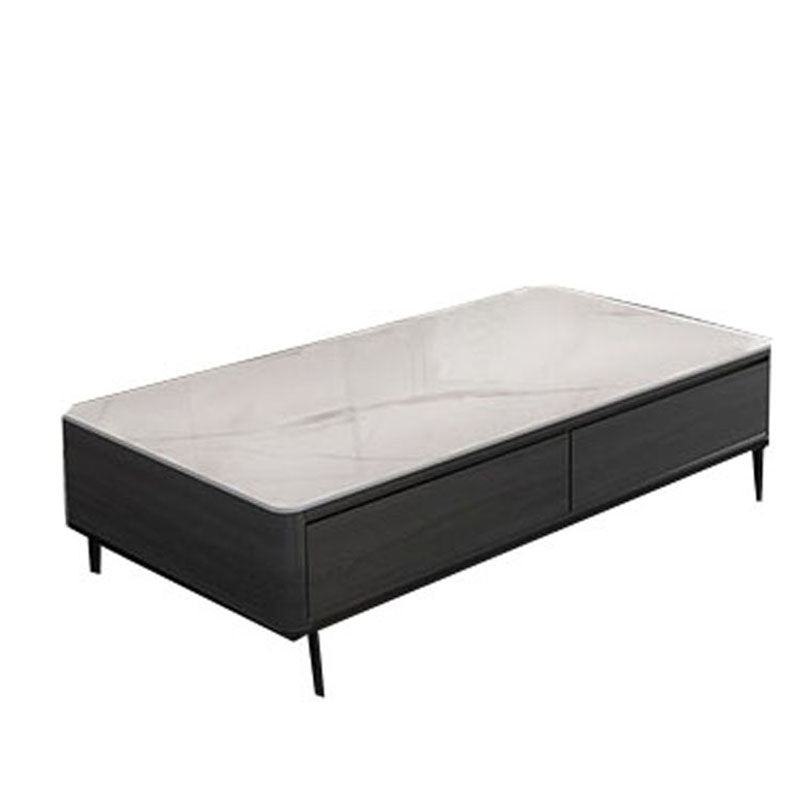 16"H Contemporary Coffee Table Slate 4 Legs Single Coffee Cocktail Table