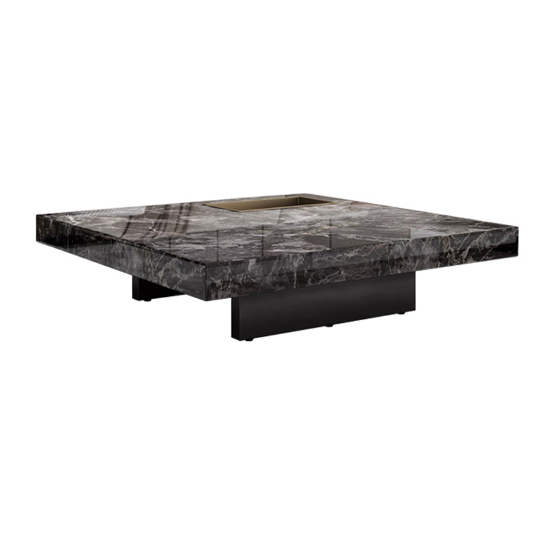11"H Contemporary Coffee Table Black Slate Coffee Cocktail Table