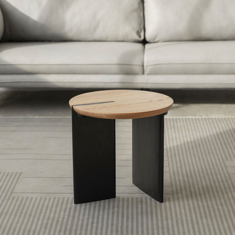 Modern Single Coffee Table No Distressing Solid Wood Round Coffee Table