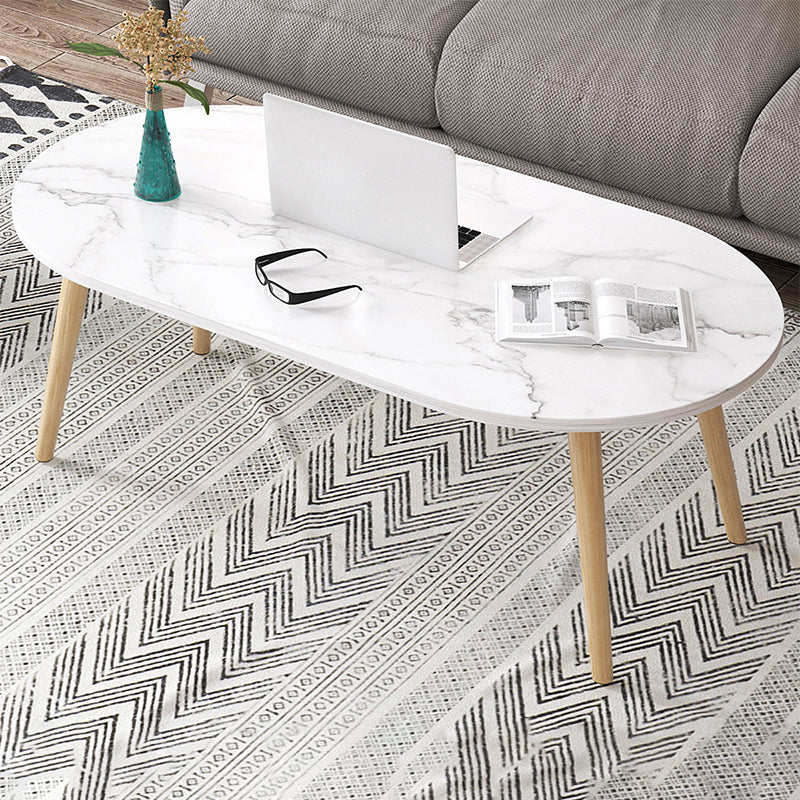 Wood Coffee Table No Distressing Single Coffee Table with Shelf