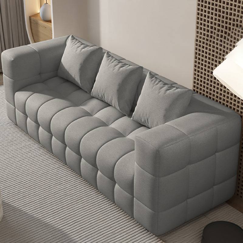 Scandinavian Biscuit Back Sofa Tuxedo Arm Loveseat for Living Room