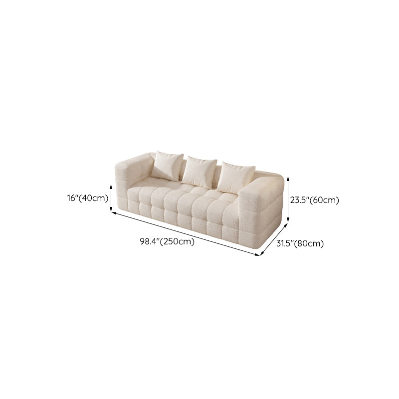 Scandinavian Biscuit Back Sofa Tuxedo Arm Loveseat for Living Room