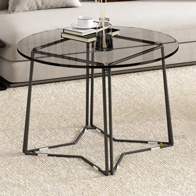 Frame Nesting Coffee Table Set Modern Round Glass Coffee Table
