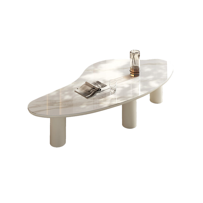No Distressing Single Coffee Table Slate Free-Form White Coffee Table