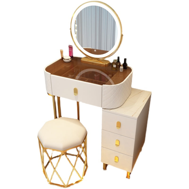 Dimmable Lighted Mirror Dressing Table 4 Drawers & Stool Make-up Vanity
