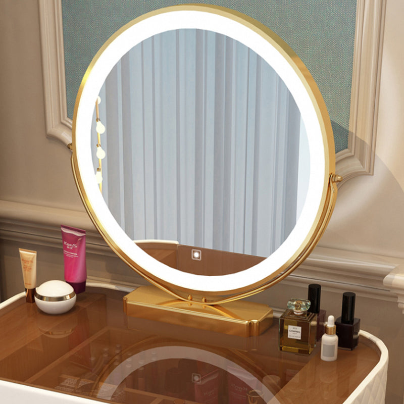 Dimmable Lighted Mirror Dressing Table 4 Drawers & Stool Make-up Vanity