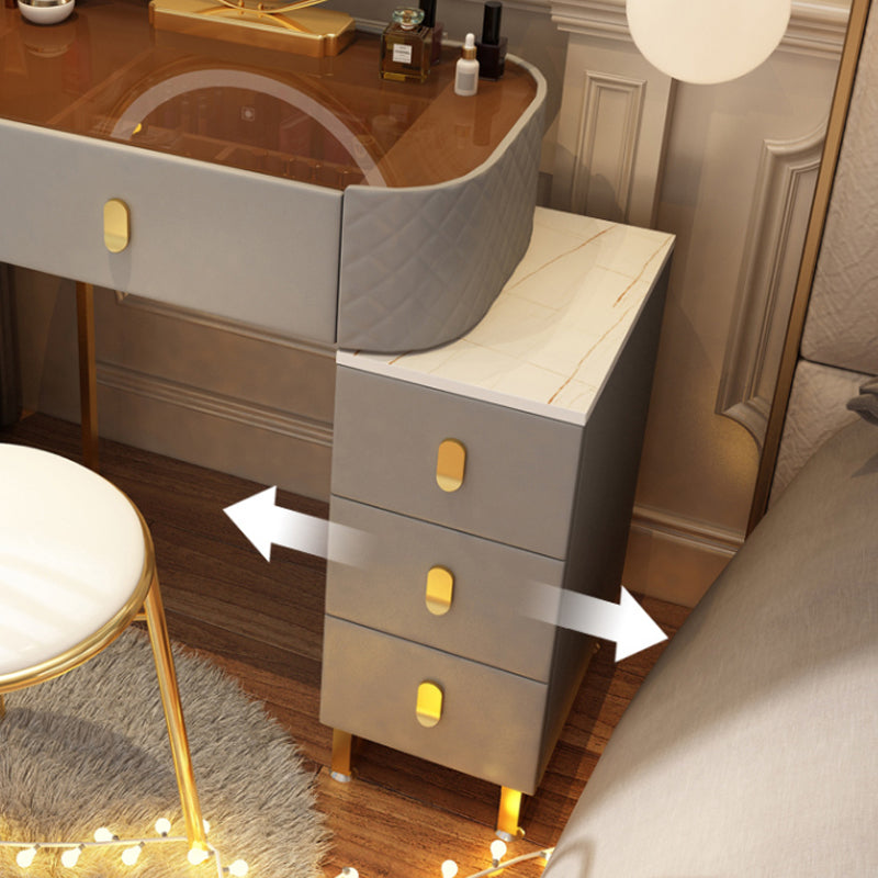 Dimmable Lighted Mirror Dressing Table 4 Drawers & Stool Make-up Vanity