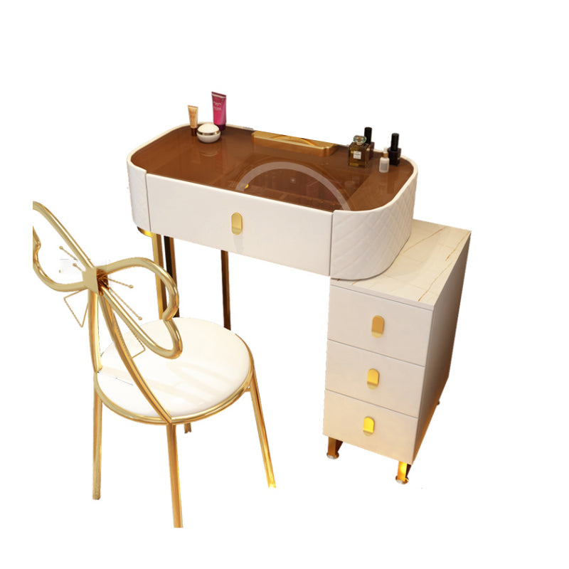 Dimmable Lighted Mirror Dressing Table 4 Drawers & Stool Make-up Vanity