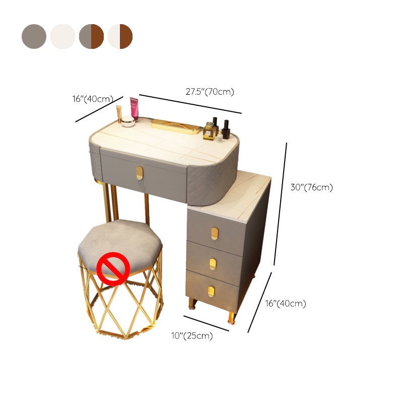 Dimmable Lighted Mirror Dressing Table 4 Drawers & Stool Make-up Vanity