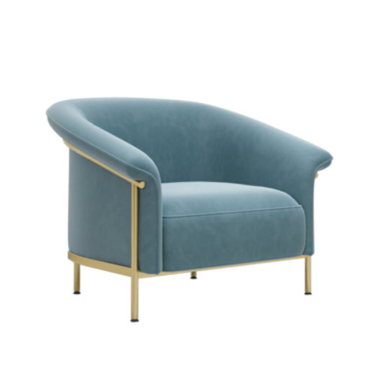 Scandinavian Cushions Tuxedo Arm Curved Living Room Fabric Settee