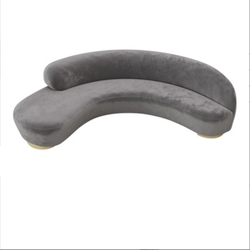 Scandinavian Cushions Tuxedo Arm Curved Living Room Fabric Settee