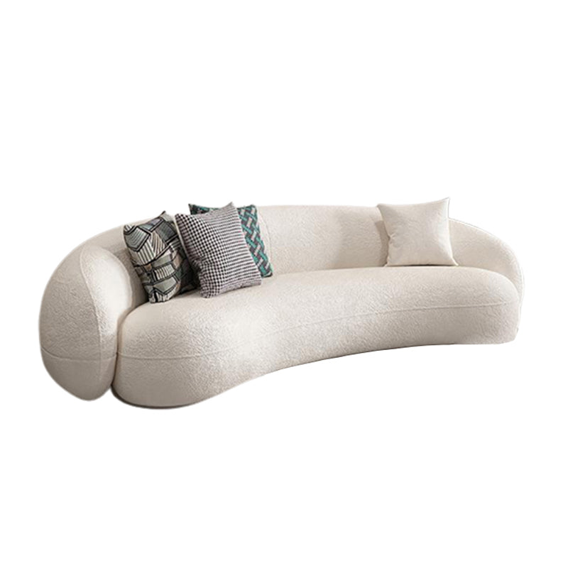 Scandinavian Fabric Cushions Tuxedo Arm Living Room Curved Settee