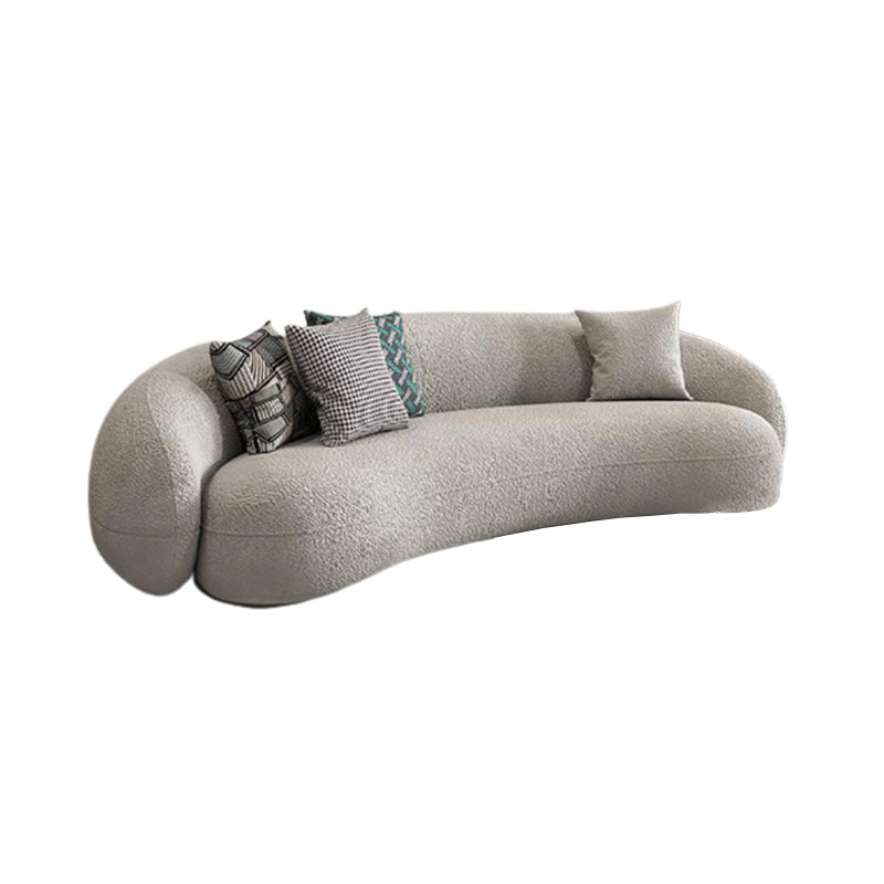 Scandinavian Fabric Cushions Tuxedo Arm Living Room Curved Settee