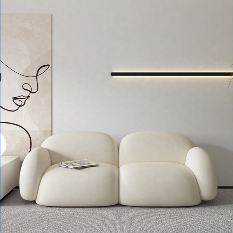 Contemporary Cushions Rolled Arm Living Room Stationary Settee