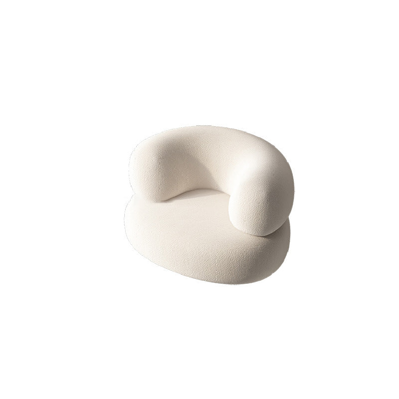 Scandinavian White Cushions Tuxedo Arm Living Room Curved Seating