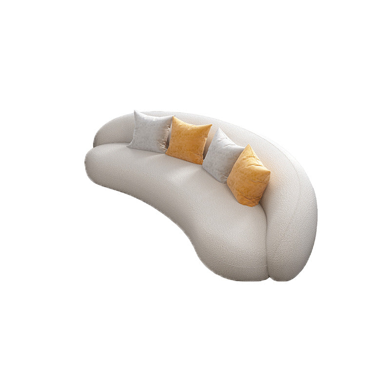 Contemporary Living Room Fabric Tuxedo Arm Cushions White Seating