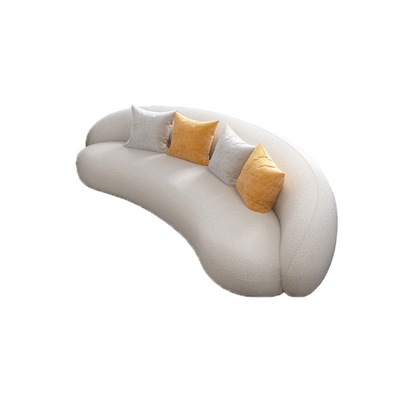 Contemporary Living Room Fabric Tuxedo Arm Cushions White Seating