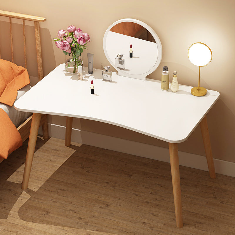 Modern Wood Make-up Vanity Mirrored Dressing Table Stool Set