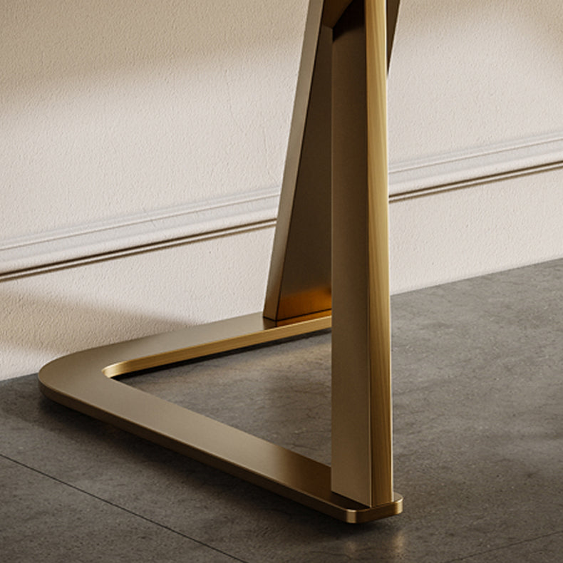 Lighted Mirror Vanity Table Set Luxurious Stone Top Dressing Table