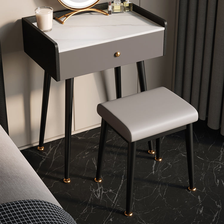 Contemporary Makeup Vanity Desk Stone Dressing Table with Drawer