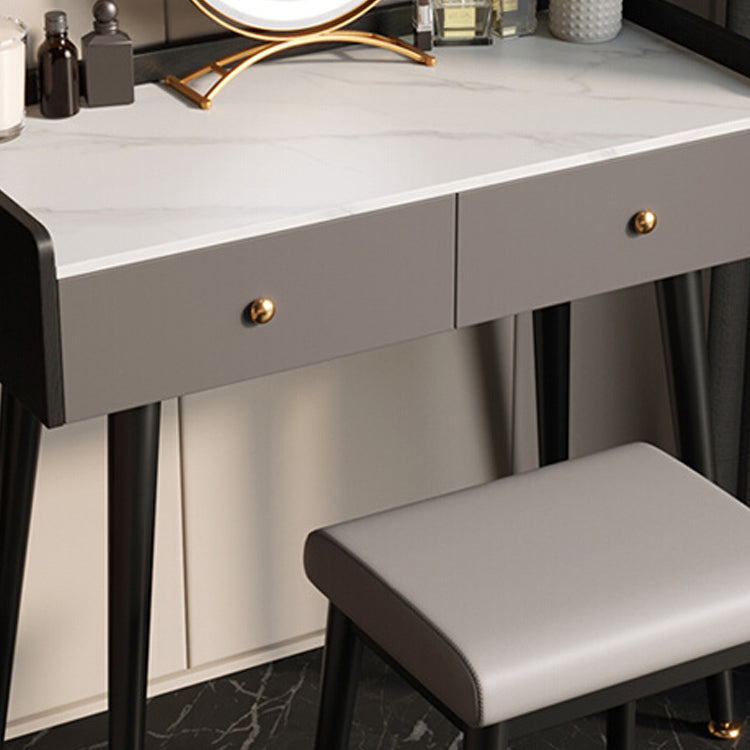Contemporary Makeup Vanity Desk Stone Dressing Table with Drawer
