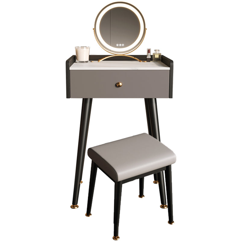 Contemporary Makeup Vanity Desk Stone Dressing Table with Drawer